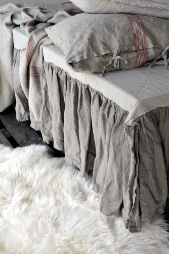 Heavy weight Linen Ruffled Valance⎮Bedskirt⎮Dust Ruffle