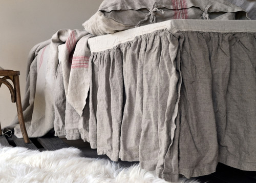 Heavy weight Linen Ruffled Valance⎮Bedskirt⎮Dust Ruffle
