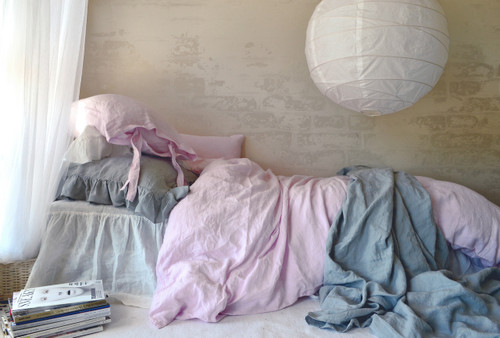 Dusty Pink stonewashed linen duvet cover