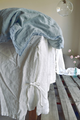 Ivory Heavy weight Linen Box Pleated Valance⎮Bedskirt⎮Dust Ruffle