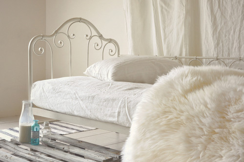 Rustic Rough heavy weight linen fitted sheet, Ivory