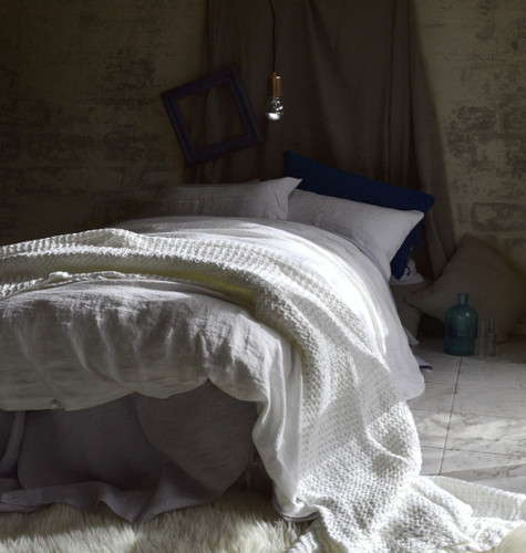 Pure Elegance, Antique white stonewashed linen duvet/quilt cover