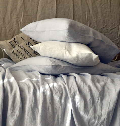 Silver Light Grey stonewashed linen pillow case