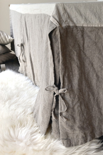 Natural Heavy weight Linen Box Pleated Valance⎮Bedskirt⎮Dust Ruffle