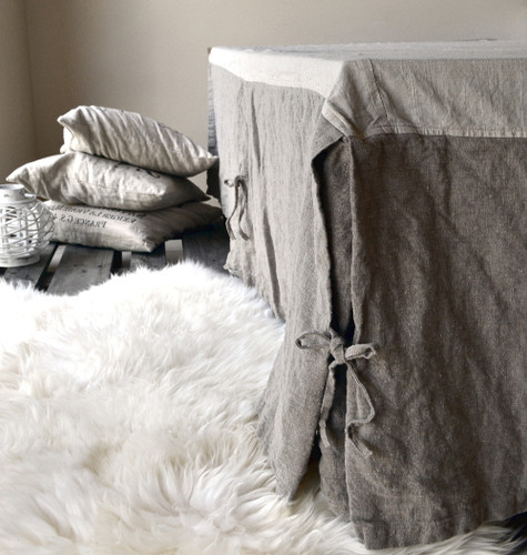 Natural Heavy weight Linen Box Pleated Valance⎮Bedskirt⎮Dust Ruffle