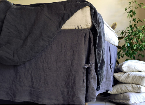 Midnight Blue Box Pleated Dust Ruffle