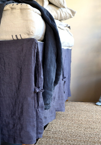 Midnight Blue Box Pleated Dust Ruffle