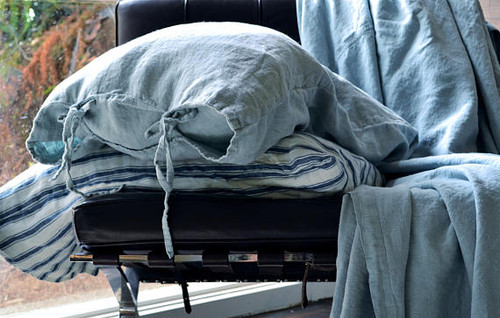 Duck Egg Blue Rustic Heavy weight linen pillow case, All sizes