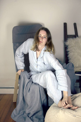 Silver Grey stonewashed linen sleepwear. Pajama Set