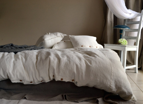 Ivory Rustic Rough Natural Linen Duvet cover. Heavy weight linen. All sizes