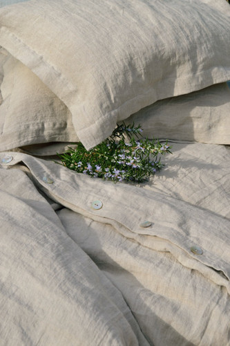 Pure Elegance, Softened natural linen duvet cover, Natural