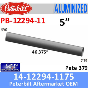 14-12294-1175 Peterbilt 379 Aluminized Exhaust Pipe PB-12294-11 14-12294-1175 Peterbilt 379 Aluminized Exhaust Pipe PB-12294-11