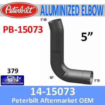 14-15073 Peterbilt 379 Exhaust 90 Degree Aluminized Elbow PB-15073 14-15073 Peterbilt 379 Exhaust 90 Degree Aluminized Elbow PB-15073