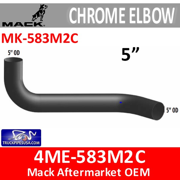 4ME583M2 Mack Exhaust Part Chrome Pipe MK583M2C