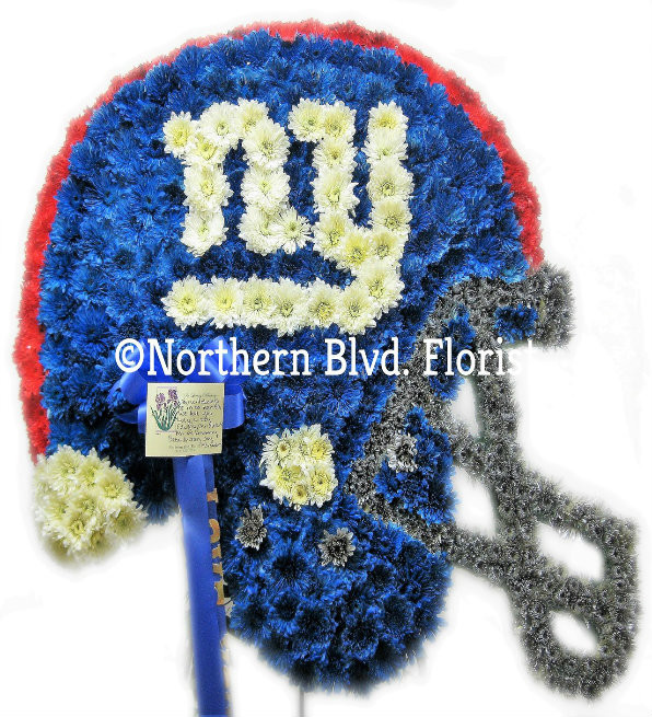New York Giants Helmet Funeral Flowers