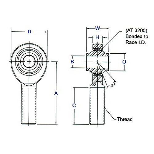 Aurora Bearing 1/2" Bore x 5/8"-18 Thread RH Male 4340 Rod End Aurora Bearing 1/2" Bore x 5/8"-18 Thread RH Male 4340 Rod End