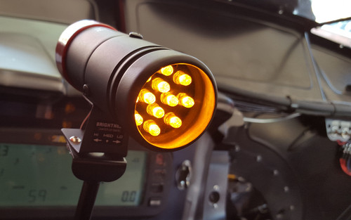 AutoMeter Shift Light, 12 Amber LED, Pedestal, Black, Super-Lite - Installed AutoMeter Shift Light, 12 Amber LED, Pedestal, Black, Super-Lite - Installed