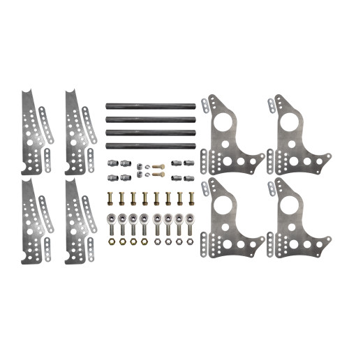 Quarter-Max 201211-2D Pro Series 4-Link Kit with 4130 13" Notch Spread Chassis Brackets, 4130 3-1/4" Axle Tube Hole Size Housing Brackets, doubler plates Quarter-Max 201211-2D Pro Series 4-Link Kit with 4130 13" Notch Spread Chassis Brackets, 4130 3-1/4" Axle Tube Hole Size Housing Brackets, doubler plates