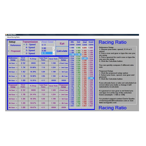 Transmission, Rear Gear, Tire Ratios CalculatorQuarterMax
