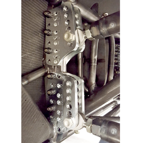 Quarter-Max Extreme Adjustable Billet 4-Link Chassis Brackets - With Zinc Plated Steel Plates Quarter-Max Extreme Adjustable Billet 4-Link Chassis Brackets - With Zinc Plated Steel Plates