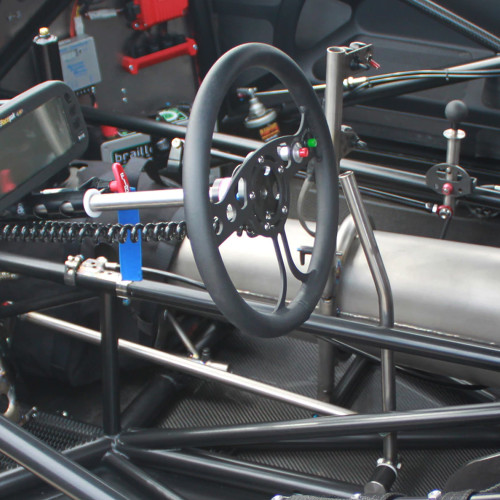 RJ Max Light Steering Wheel 12" Black 5-Bolt Installed in an RJ Race Car RJ Max Light Steering Wheel 12" Black 5-Bolt Installed in an RJ Race Car