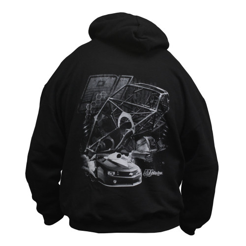 Quarter-Max/RJ Race Cars Chassis Hooded Sweatshirt - back Quarter-Max/RJ Race Cars Chassis Hooded Sweatshirt - back