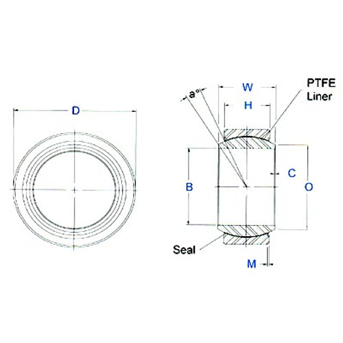 Aurora Bearing 50.000 mm Bore x 75.000 mm O.D. Spherical Bearing Aurora Bearing 50.000 mm Bore x 75.000 mm O.D. Spherical Bearing