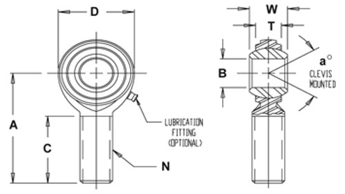 FK Rod Ends 1/2" Bore x 1/2"-20 Thread LH Male Mild Steel FK Rod End FK Rod Ends 1/2" Bore x 1/2"-20 Thread LH Male Mild Steel FK Rod End