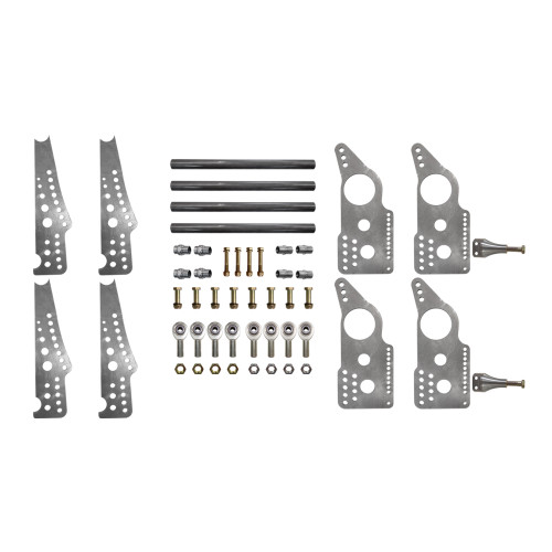 Quarter-Max 300020 Pro Series 4-Link Kit with 4130 13" Notch Spread Chassis Brackets, 4130 3-1/2" Axle Tube Hole Size Housing Brackets, 3/4" Wide Billet Adjustable Threaded Shock Mounts Quarter-Max 300020 Pro Series 4-Link Kit with 4130 13" Notch Spread Chassis Brackets, 4130 3-1/2" Axle Tube Hole Size Housing Brackets, 3/4" Wide Billet Adjustable Threaded Shock Mounts