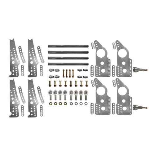 Quarter-Max 300020D Pro Series 4-Link Kit with 4130 13" Notch Spread Chassis Brackets, 4130 3-1/2" Axle Tube Hole Size Housing Brackets, doubler plates, 3/4" Wide Billet Adjustable Threaded Shock Mounts Quarter-Max 300020D Pro Series 4-Link Kit with 4130 13" Notch Spread Chassis Brackets, 4130 3-1/2" Axle Tube Hole Size Housing Brackets, doubler plates, 3/4" Wide Billet Adjustable Threaded Shock Mounts