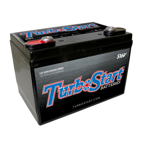 TurboStart S16V 16 Volt AGM Race Battery, 10.30" L x 6.75" W x 7.25" H TurboStart S16V 16 Volt AGM Race Battery, 10.30" L x 6.75" W x 7.25" H