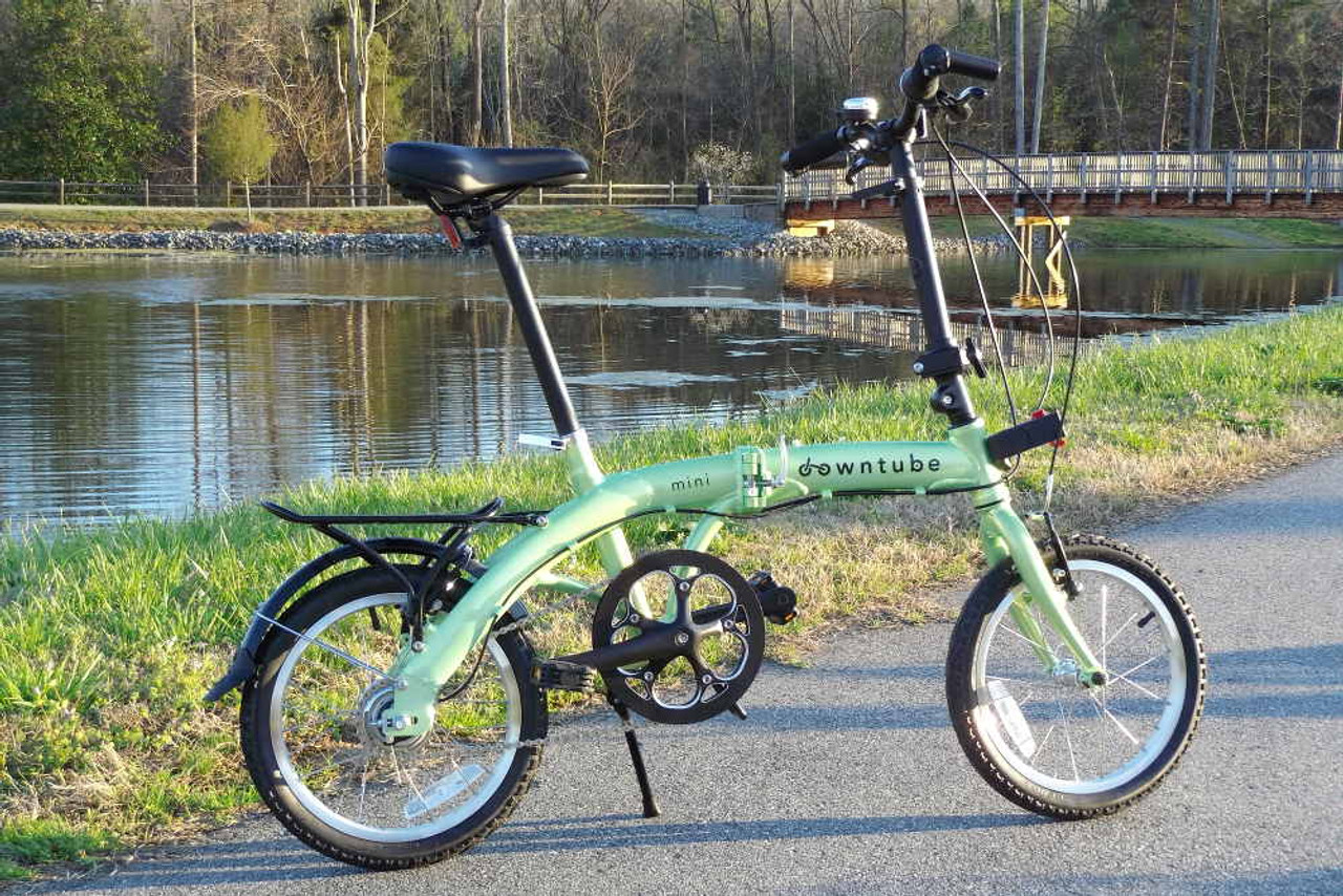 green folding bike