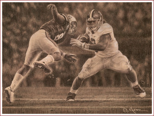 "Never Again" - Pencil Drawing - Alabama Football vs. Auburn 2011 (Trent Richardson)