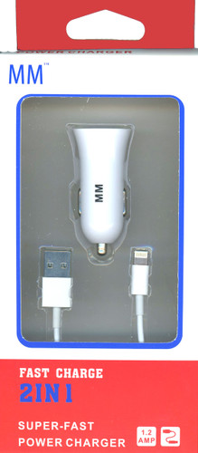 MM 2 in 1 Lightning USB Charger Car