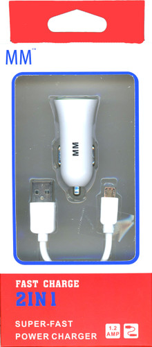 MM 2 in 1 Micro USB Car Charger