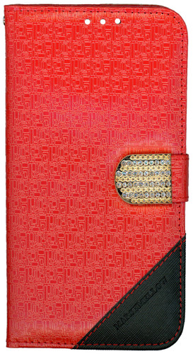 Samsung Galaxy S7 PLUS Design Wallet With Bling Red