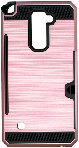 LG Stylo 2 PLUS Slim Dura Case Metal Finish With Card Holder Rose Gold