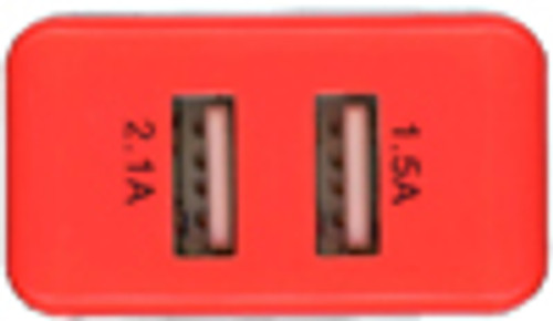 MM Travel DUAL USB Adapter 2.1/1.5 AMP Orange