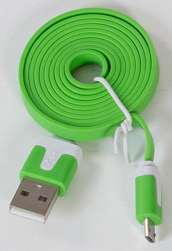 Micro Flat USB Cable Green
