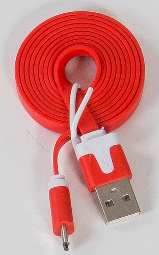 Micro Flat USB Cable Hot Red