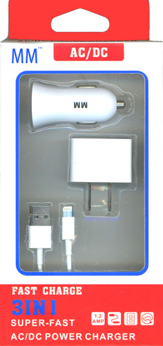 MM 3 in 1 Lightning USB Charger
