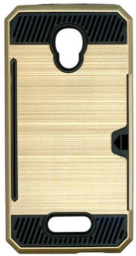 Alcatel Fierce 4 MM Slim Dura Case Metal Finish With Card Holder Gold