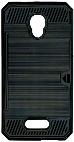 Alcatel Fierce 4 MM Slim Dura Case Metal Finish With Card Holder Black