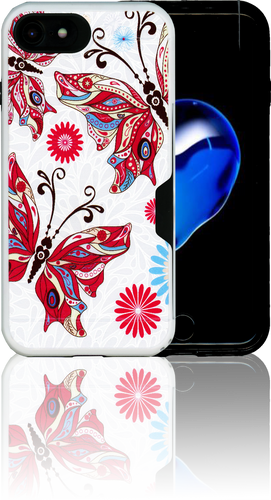 Iphone 7 MM Slim Dura Metal CC Pink Butterfly