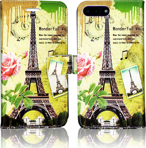 Iphone 7 PLUS MM 3D Design Wallet Paris Flowers