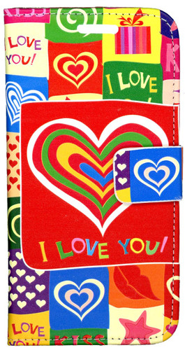 LG K7 MM 3D Design Wallet Red Hearts