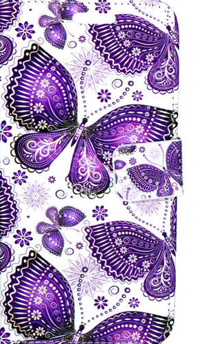 LG K7 MM 3D Design Wallet Purple Butterflies