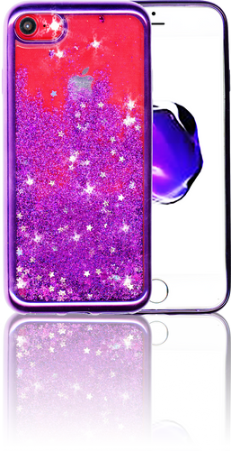 Iphone 7 MM Electroplated Glitter Case With Stars Purple