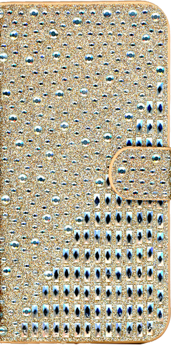ZTE Warp 7 MM Jewel Diagonal Wallet Gold