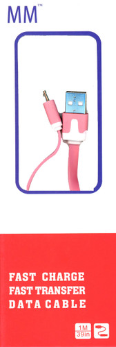 Micro Flat USB Cable Pink (Retail Packaged)